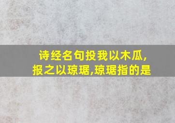 诗经名句投我以木瓜,报之以琼琚,琼琚指的是