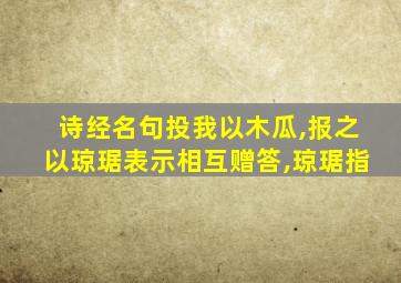 诗经名句投我以木瓜,报之以琼琚表示相互赠答,琼琚指