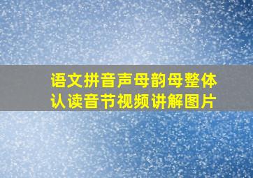 语文拼音声母韵母整体认读音节视频讲解图片