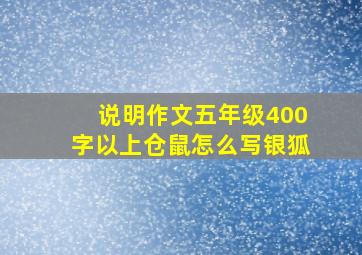 说明作文五年级400字以上仓鼠怎么写银狐