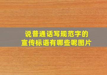 说普通话写规范字的宣传标语有哪些呢图片