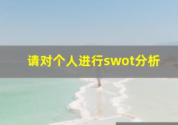 请对个人进行swot分析