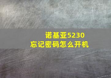 诺基亚5230忘记密码怎么开机