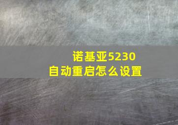 诺基亚5230自动重启怎么设置