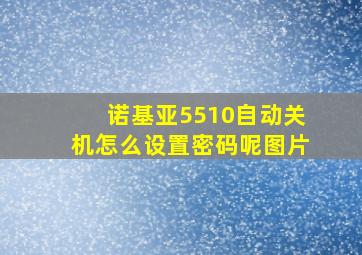 诺基亚5510自动关机怎么设置密码呢图片