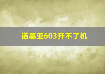 诺基亚603开不了机