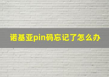 诺基亚pin码忘记了怎么办