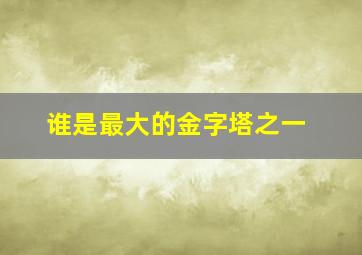 谁是最大的金字塔之一