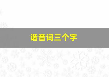 谐音词三个字