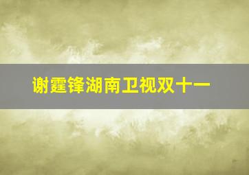 谢霆锋湖南卫视双十一