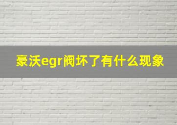 豪沃egr阀坏了有什么现象