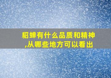 貂蝉有什么品质和精神,从哪些地方可以看出