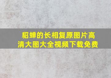 貂蝉的长相复原图片高清大图大全视频下载免费