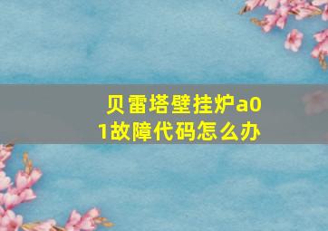 贝雷塔壁挂炉a01故障代码怎么办