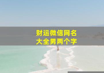 财运微信网名大全男两个字