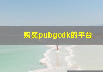 购买pubgcdk的平台