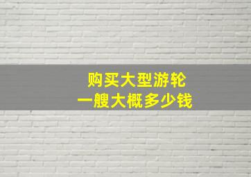 购买大型游轮一艘大概多少钱