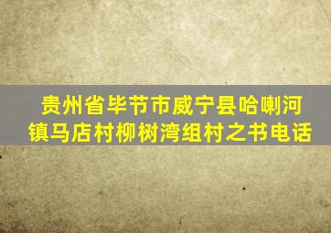 贵州省毕节市威宁县哈喇河镇马店村柳树湾组村之书电话