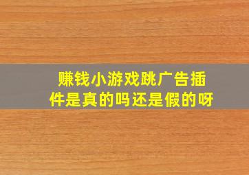 赚钱小游戏跳广告插件是真的吗还是假的呀