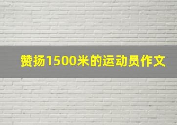 赞扬1500米的运动员作文