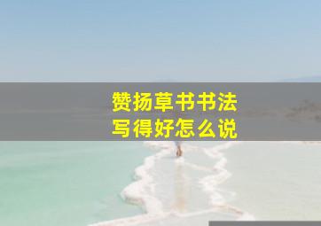 赞扬草书书法写得好怎么说