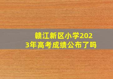 赣江新区小学2023年高考成绩公布了吗