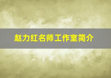 赵力红名师工作室简介