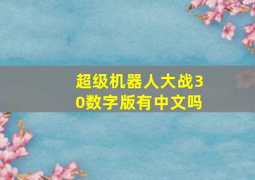 超级机器人大战30数字版有中文吗