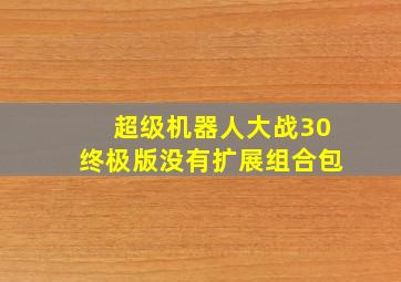 超级机器人大战30终极版没有扩展组合包