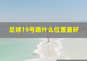 足球19号踢什么位置最好