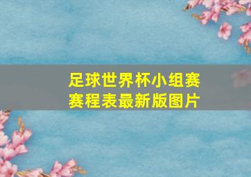 足球世界杯小组赛赛程表最新版图片