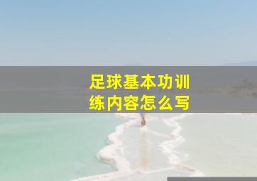 足球基本功训练内容怎么写