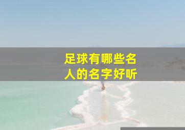 足球有哪些名人的名字好听