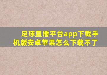 足球直播平台app下载手机版安卓苹果怎么下载不了