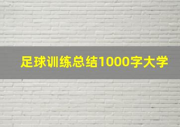 足球训练总结1000字大学