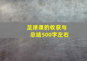 足球课的收获与总结500字左右