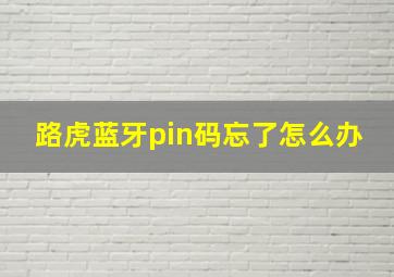 路虎蓝牙pin码忘了怎么办