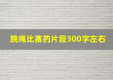 跳绳比赛的片段300字左右