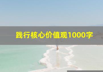 践行核心价值观1000字