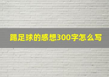 踢足球的感想300字怎么写