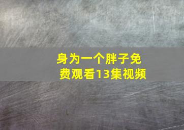 身为一个胖子免费观看13集视频