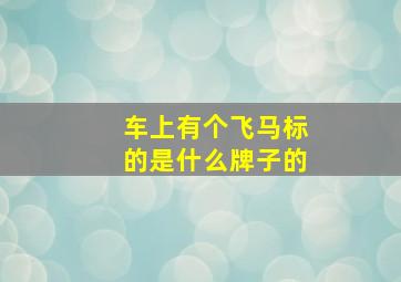 车上有个飞马标的是什么牌子的