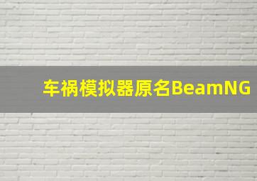 车祸模拟器原名BeamNG