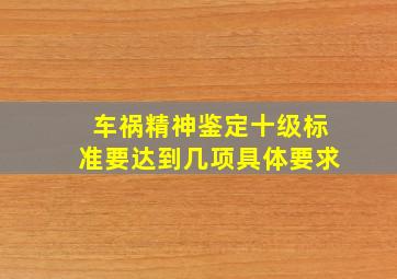 车祸精神鉴定十级标准要达到几项具体要求