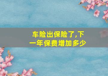 车险出保险了,下一年保费增加多少