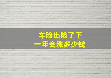 车险出险了下一年会涨多少钱