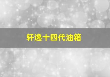 轩逸十四代油箱