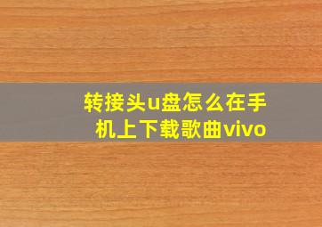 转接头u盘怎么在手机上下载歌曲vivo