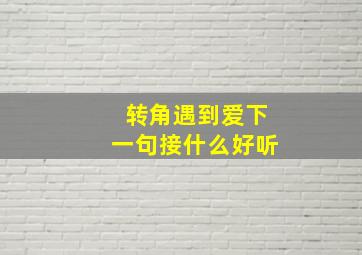 转角遇到爱下一句接什么好听