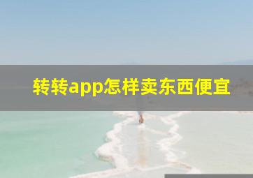 转转app怎样卖东西便宜